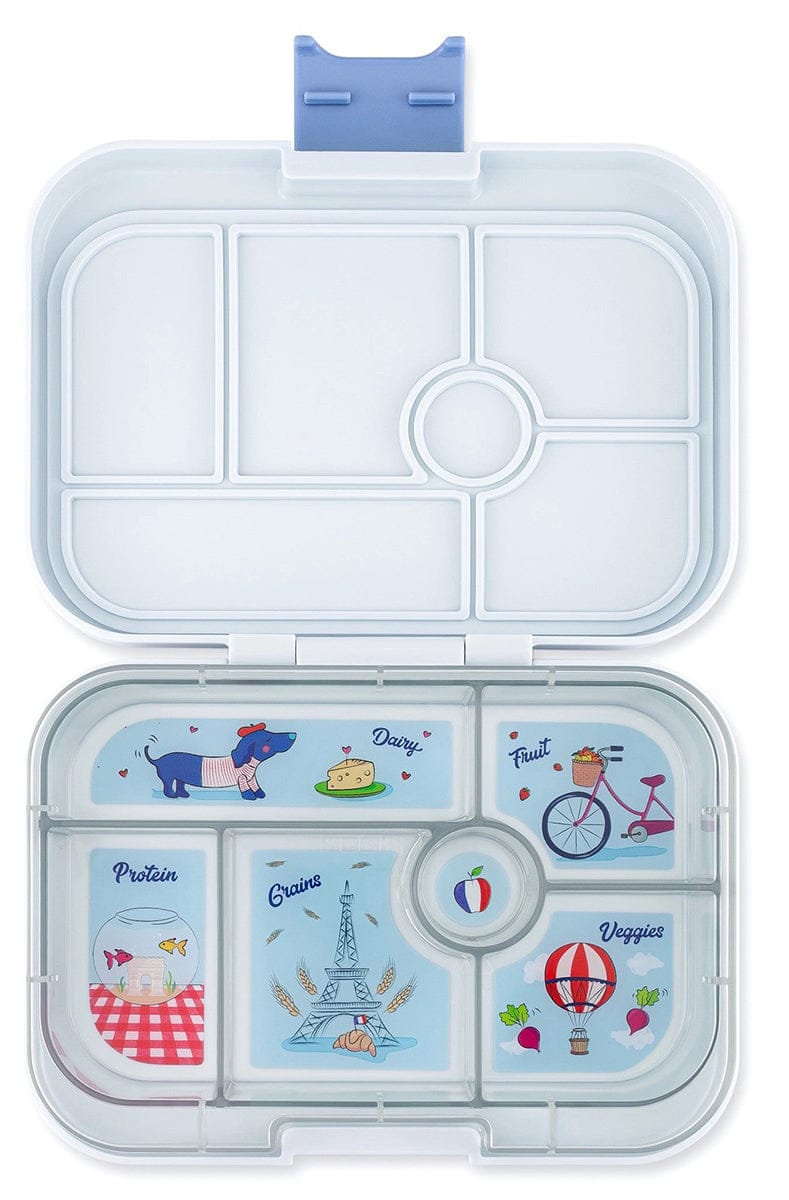 Yumbox Original Leakproof Bento Lunchbox, 6 Compartment - Hazy Gray / Paris Tray - HGI202303P