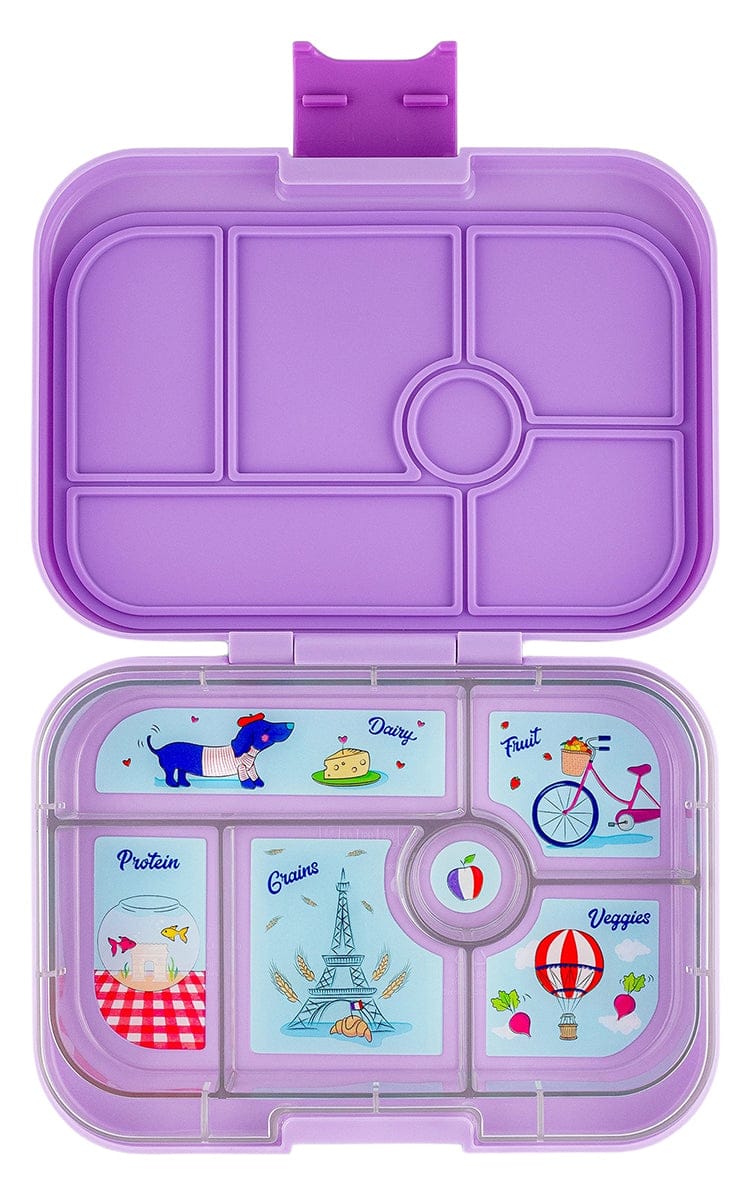 Yumbox Original Leakproof Bento Lunchbox, 6 Compartment - Lulu Purple / Paris Tray - LPI202210P