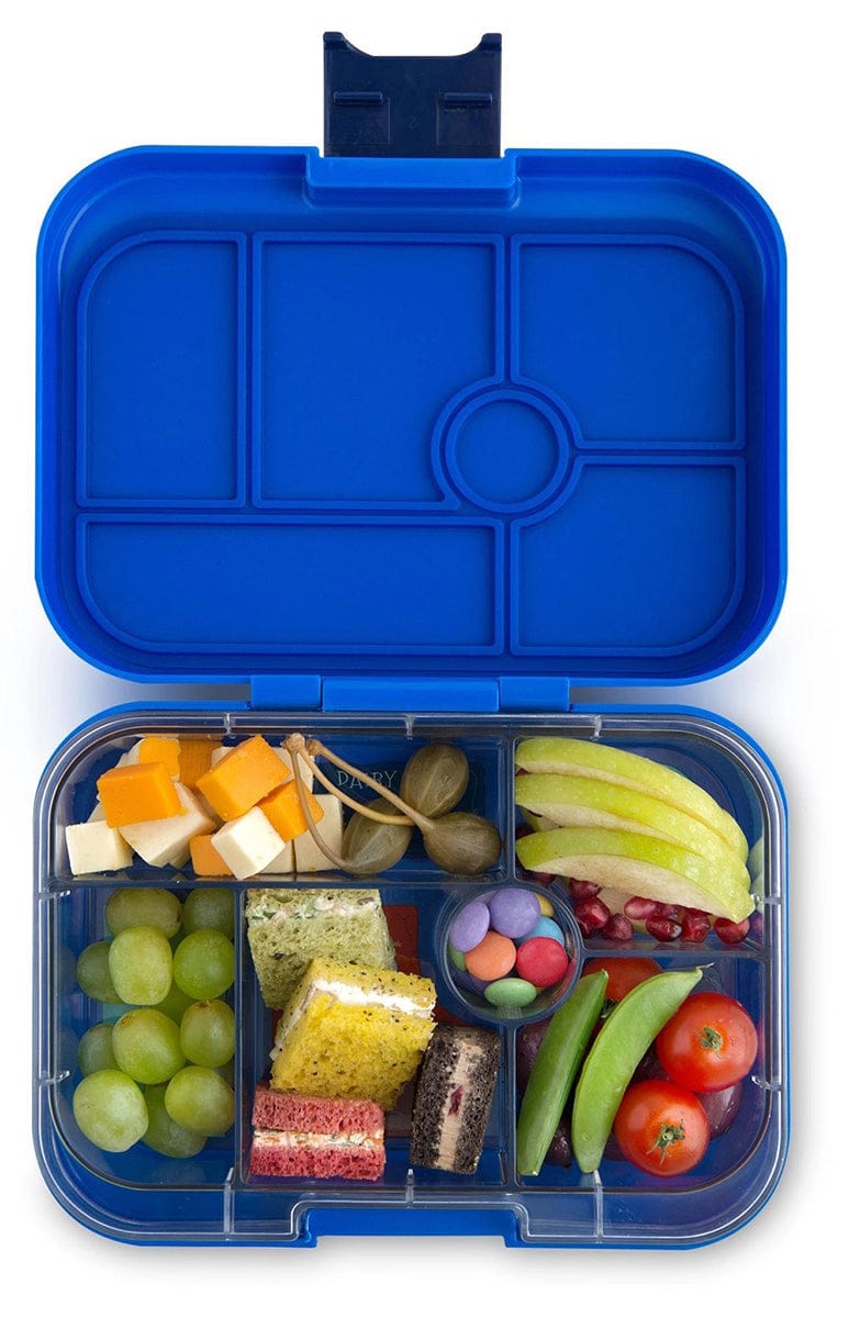 Yumbox Original Leakproof Bento Lunchbox, 6 Compartment - Neptune Blue / Rocket Tray - NBI201704R