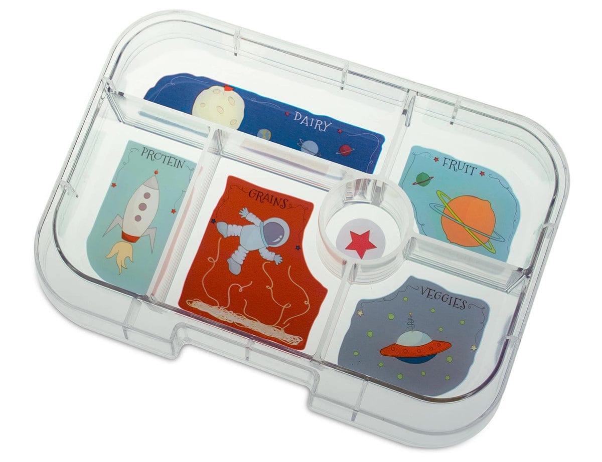 Yumbox Original Leakproof Bento Lunchbox, 6 Compartment - Neptune Blue / Rocket Tray - NBI201704R
