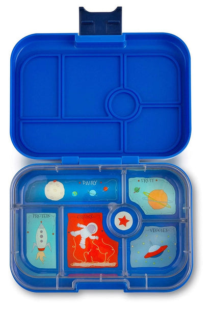 Yumbox Original Leakproof Bento Lunchbox, 6 Compartment - Neptune Blue / Rocket Tray - NBI201704R