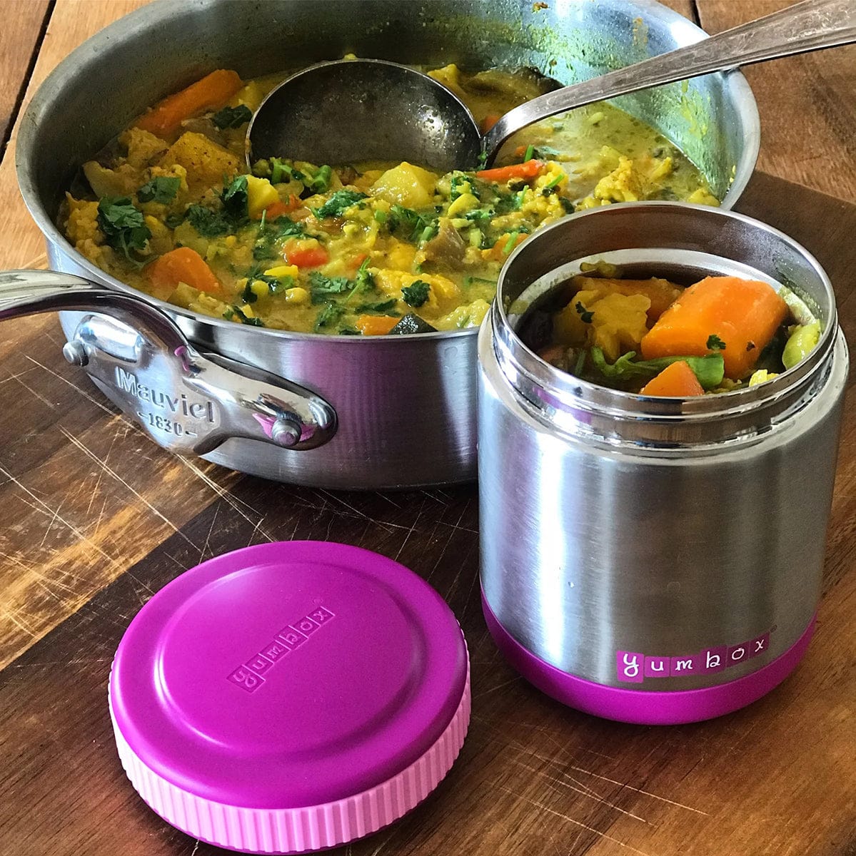 Yumbox Zuppa Stainless Steel Thermal Food Jar & Spoon, 14oz - Bijoux Purple - BPZ201903S