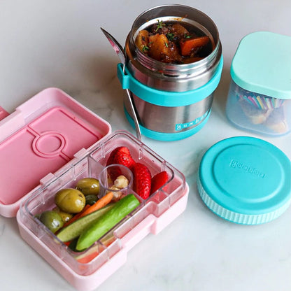 Yumbox Zuppa Stainless Steel Thermal Food Jar & Spoon, 14oz - Caicos Aqua - AQZ202003S