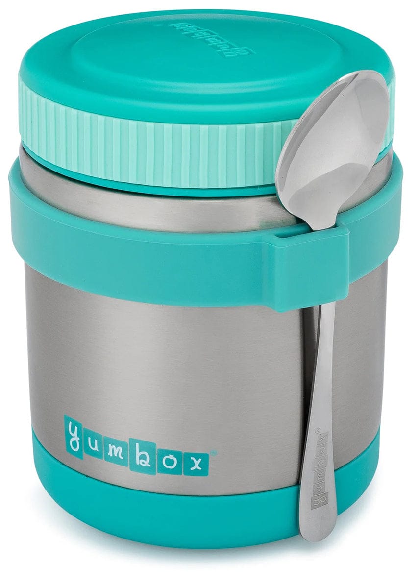 Yumbox Zuppa Stainless Steel Thermal Food Jar & Spoon, 14oz - Caicos Aqua - AQZ202003S