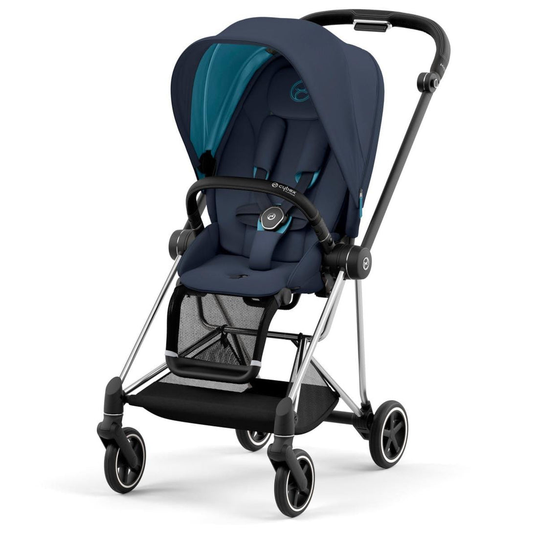 Cybex MIOS 3 Stroller (One Box) - Chrome / Black / Nautical Blue - 521004319