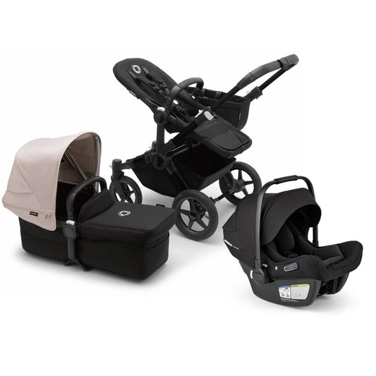 Bugaboo Donkey 5 Mono + Turtle Air Shield Travel System Bundle - Black / Midnight Black / Misty White / Black - D5-MONO-TS-100000049-TAS-B