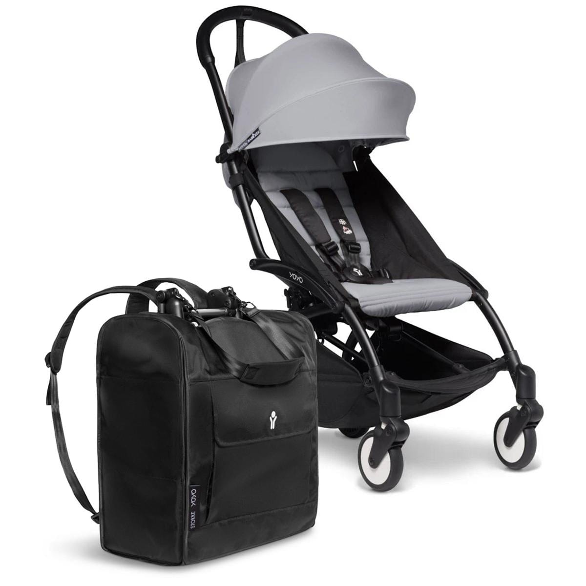 Stokke YOYO2 Ultra Compact 6+ Stroller + Backpack Bundle - Black