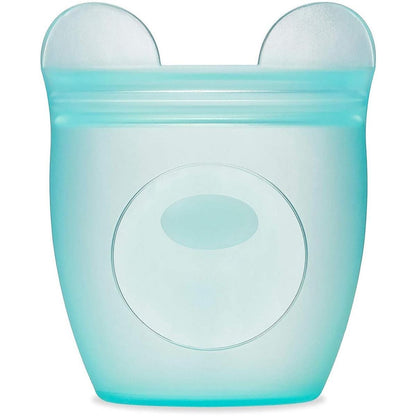 Zip Top Baby Snack Container,  4oz - Bear - Teal - Z-BSCB-03
