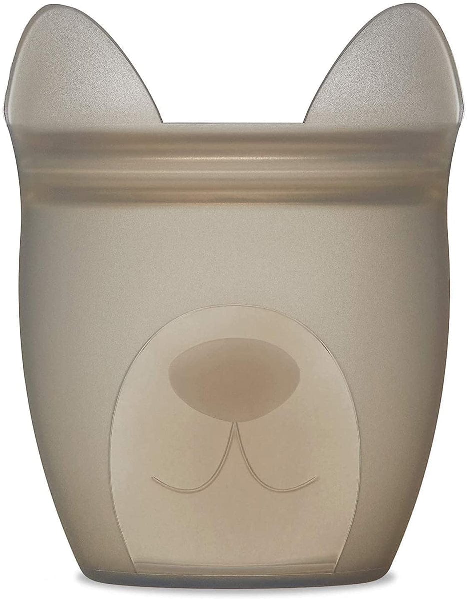 Zip Top Baby Snack Container - Dog - Gray