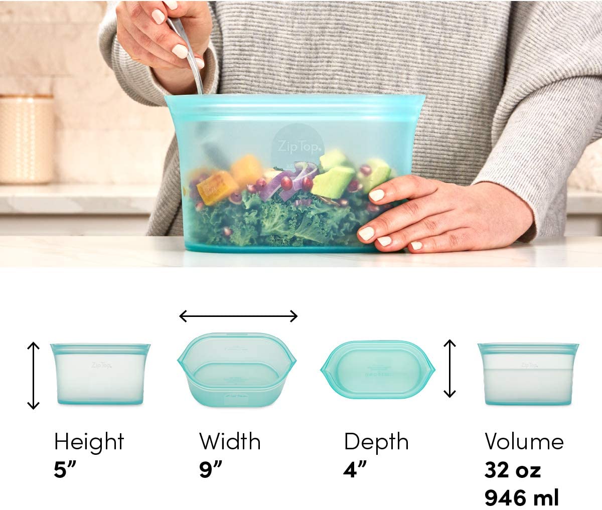 Zip Top Large Dish - Frost - Z-DSHL-01