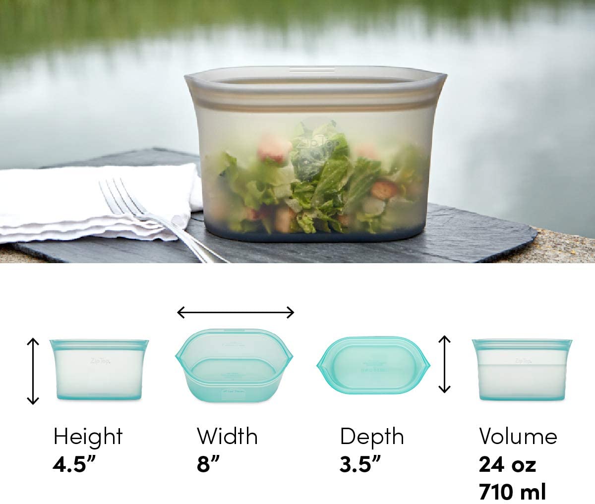 Zip Top Medium Dish - Frost - Z-DSHM-01