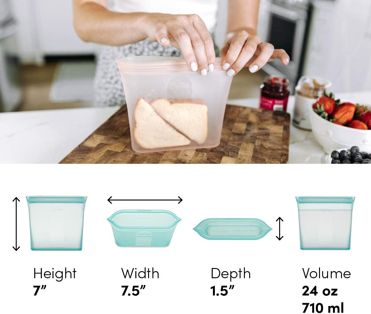 Zip Top Sandwich Bag - Frost - Z-BAGS-01