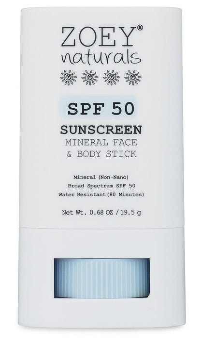 Zoey Naturals SPF 50+ Face & Body Stick - Fragrance Free - F-ZN-02002