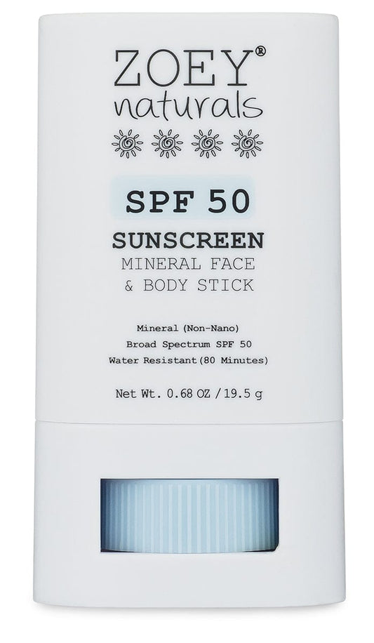 Zoey Naturals SPF 50+ Face & Body Stick - Fragrance Free - F-ZN-02002