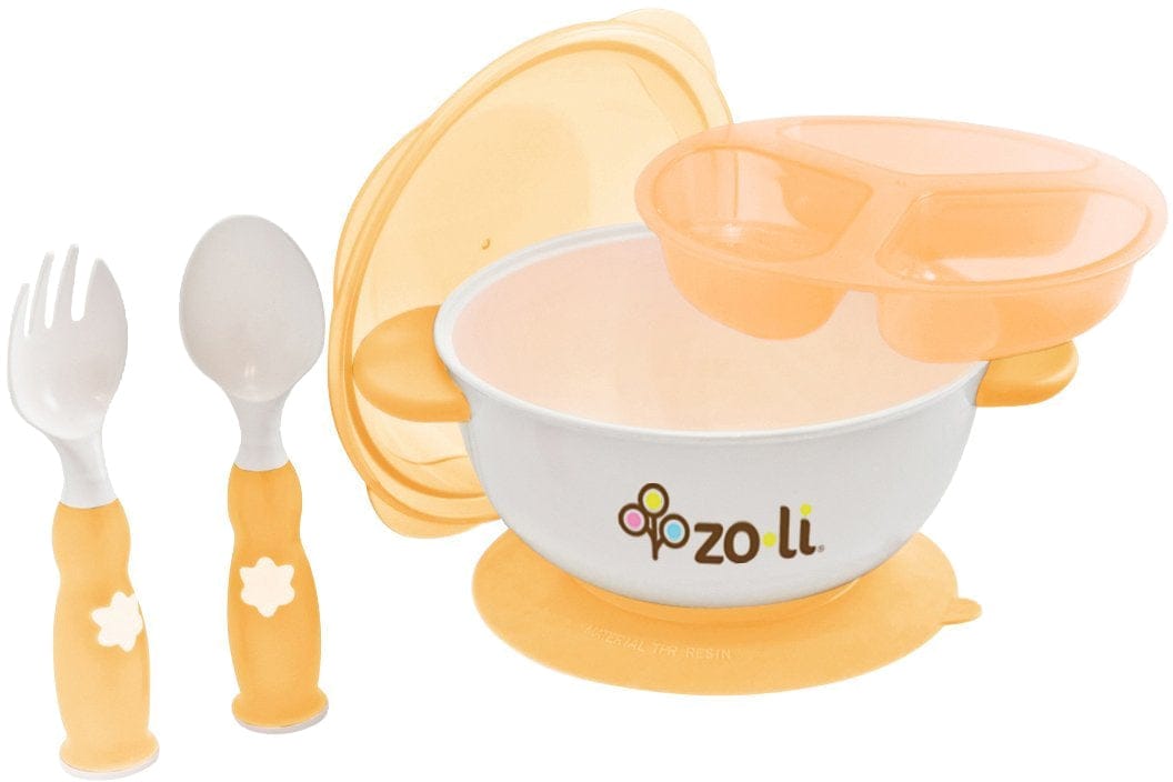 ZoLi Baby Stuck Suction Bowl Feeding Kit in Orange - BF11SKO01