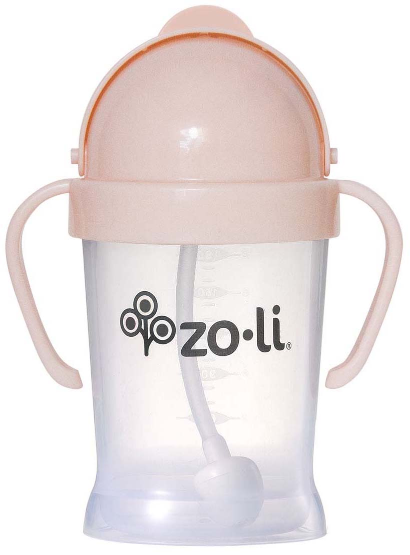 Zoli Bot Weighted Straw Sippy Cup, 6oz - Blush - BF17PPBL01