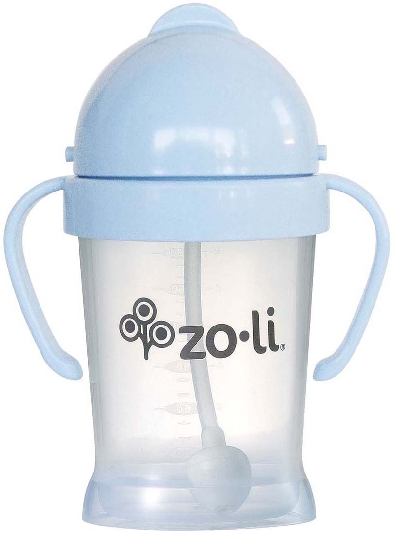 Zoli Bot Weighted Straw Sippy Cup, 6oz - Mist Blue - BF19BOTMB1