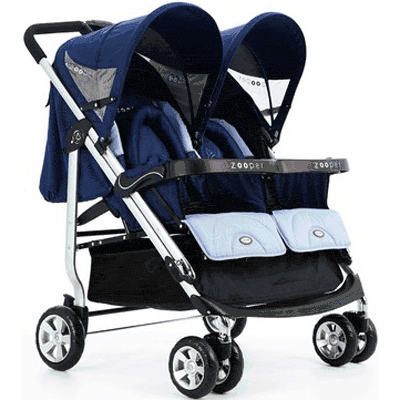 Zooper SL808G Everyday Tango Double Stroller in Blueberry Waves