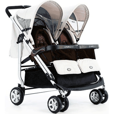Zooper SL808G Everyday Tango Double Stroller in Coconut Waves
