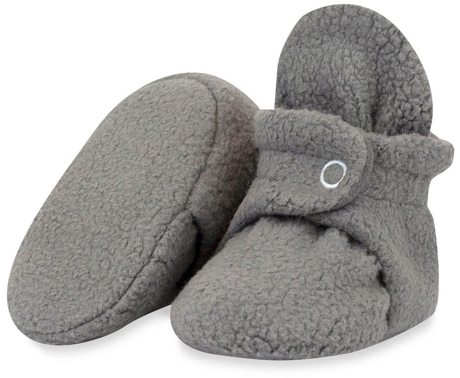 Zutano Cozie Fleece Baby Bootie - Gray, 6m - PFL00-GRAY-O1