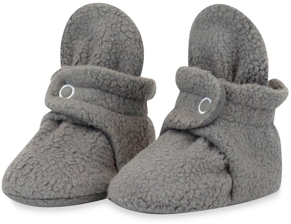 Zutano Cozie Fleece Baby Bootie - Gray, 6m - PFL00-GRAY-O1
