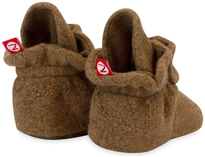 Zutano Cozie Fleece Baby Bootie - Heather Mocha, 6m - PFL00-MOHE-6M