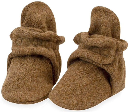 Zutano Cozie Fleece Baby Bootie - Heather Mocha, 6m - PFL00-MOHE-6M
