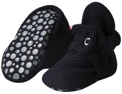 Zutano Cozie Fleece Gripper Baby Bootie - Black, 12m - PFLG00-BLAC-N4