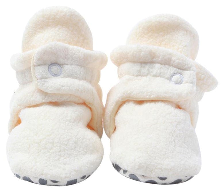 Zutano Cozie Fleece Gripper Baby Bootie - Cream, 12m - PFLG00-CREA-N4