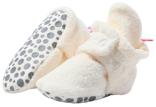 Zutano Cozie Fleece Gripper Baby Bootie - Cream, 12m - PFLG00-CREA-N4