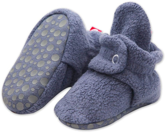 Zutano Cozie Fleece Gripper Baby Bootie - Denim Navy, 12m - PFLG00-NAVY-N4