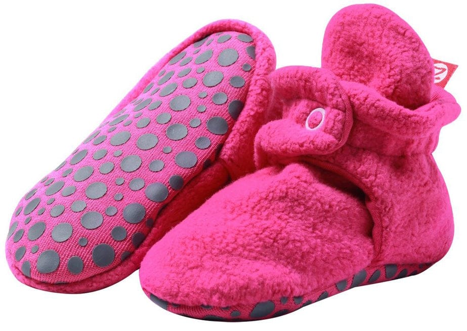 Zutano Cozie Fleece Gripper Baby Bootie - Fuchsia, 12m - PFLG00-FUCH-N4
