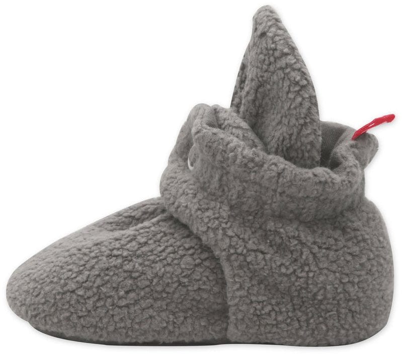 Zutano Cozie Fleece Gripper Baby Bootie - Gray, 12m - PFLG00-GRAY-N4