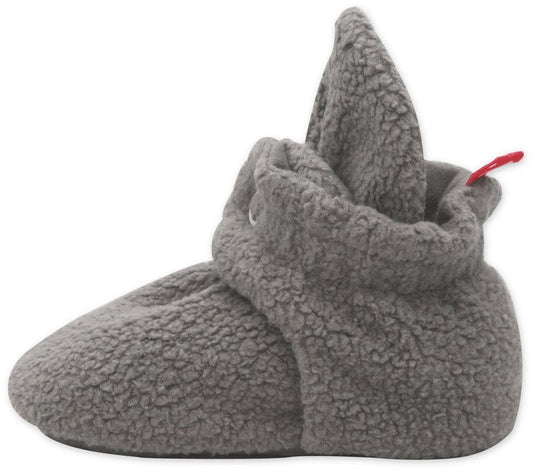 Zutano Cozie Fleece Gripper Baby Bootie - Gray, 12m - PFLG00-GRAY-N4