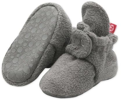 Zutano Cozie Fleece Gripper Baby Bootie - Gray, 12m - PFLG00-GRAY-N4