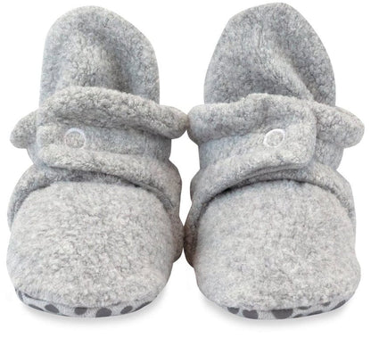 Zutano Cozie Fleece Gripper Baby Bootie - Heather Gray, 12m - PFLG00-GRHE-N4