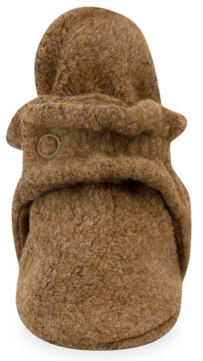 Zutano Cozie Fleece Gripper Baby Bootie - Heather Mocha, 12m - PFLG00-MOHE-12M