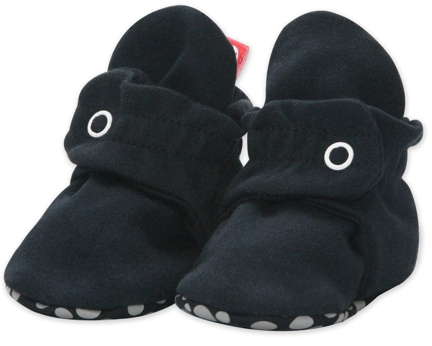 Zutano Organic Cotton Gripper Baby Bootie - Black, 6m - PG02-BLAC-N3