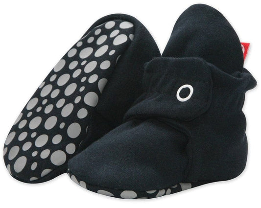 Zutano Organic Cotton Gripper Baby Bootie - Black, 6m - PG02-BLAC-N3