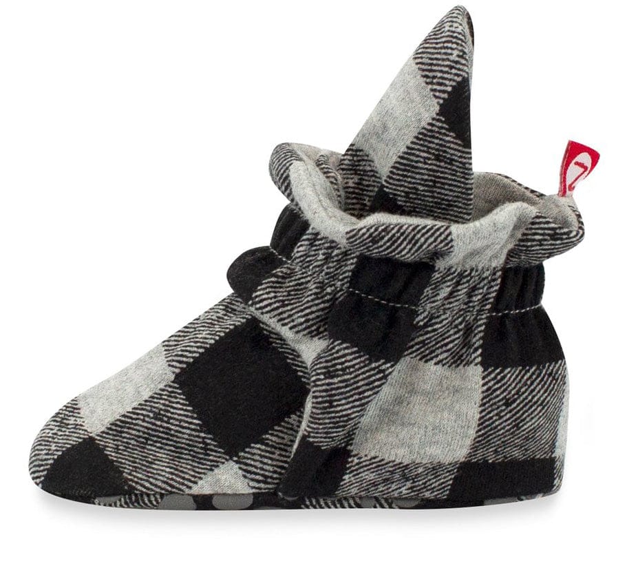 Zutano Organic Cotton Gripper Baby Bootie - Buffalo Check, 12m - P-CHBG-12M
