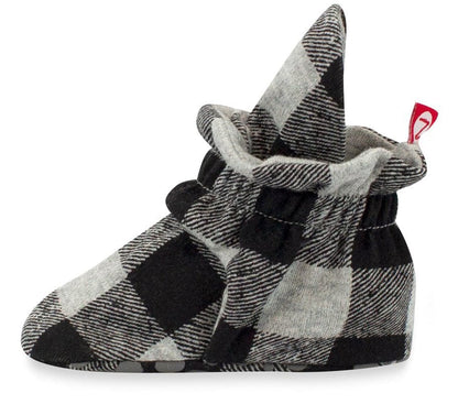 Zutano Organic Cotton Gripper Baby Bootie - Buffalo Check, 12m - P-CHBG-12M