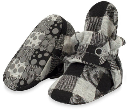 Zutano Organic Cotton Gripper Baby Bootie - Buffalo Check, 12m - P-CHBG-12M