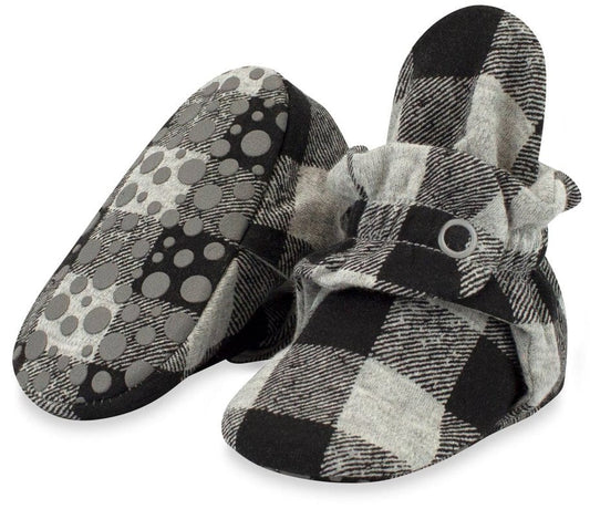 Zutano Organic Cotton Gripper Baby Bootie - Buffalo Check, 3m - P-CHBG-3M