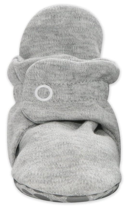 Zutano Organic Cotton Gripper Baby Bootie - Heather Gray, 12m - PG03-GRHE-N4