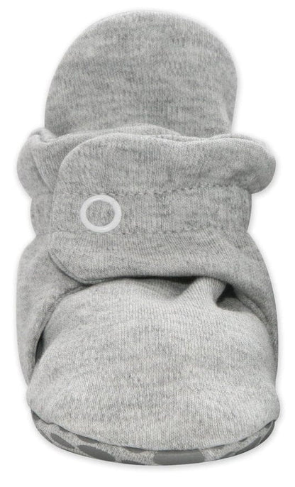 Zutano Organic Cotton Gripper Baby Bootie - Heather Gray, 6m - PG03-GRHE-N3