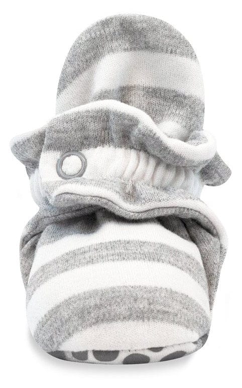Zutano Organic Cotton Gripper Baby Bootie - Heather Stripe, 12m - P-GWST-12M
