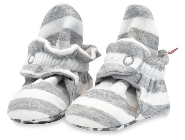 Zutano Organic Cotton Gripper Baby Bootie - Heather Stripe, 6m - P-GWST-6M