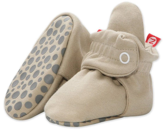 Zutano Organic Cotton Gripper Baby Bootie - Khaki, 12m - PG01-KHAK-N4