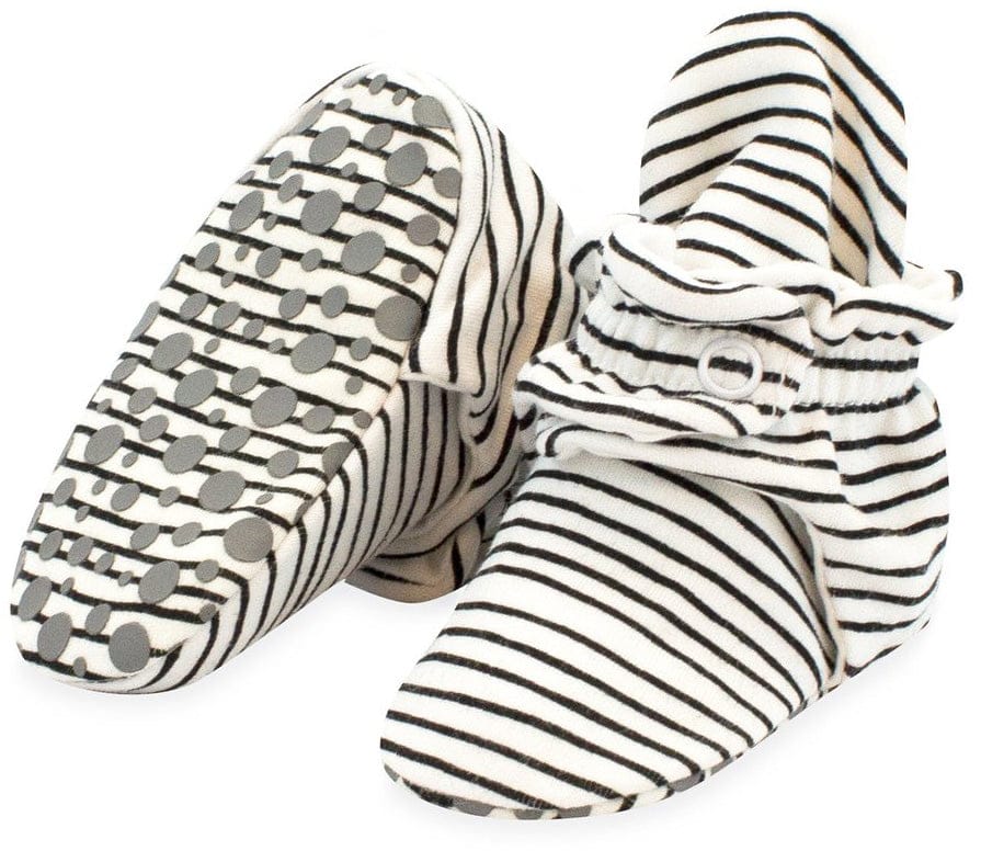 Zutano Organic Cotton Gripper Baby Bootie - Pencil Stripe, 6m - P-PSBW-6M