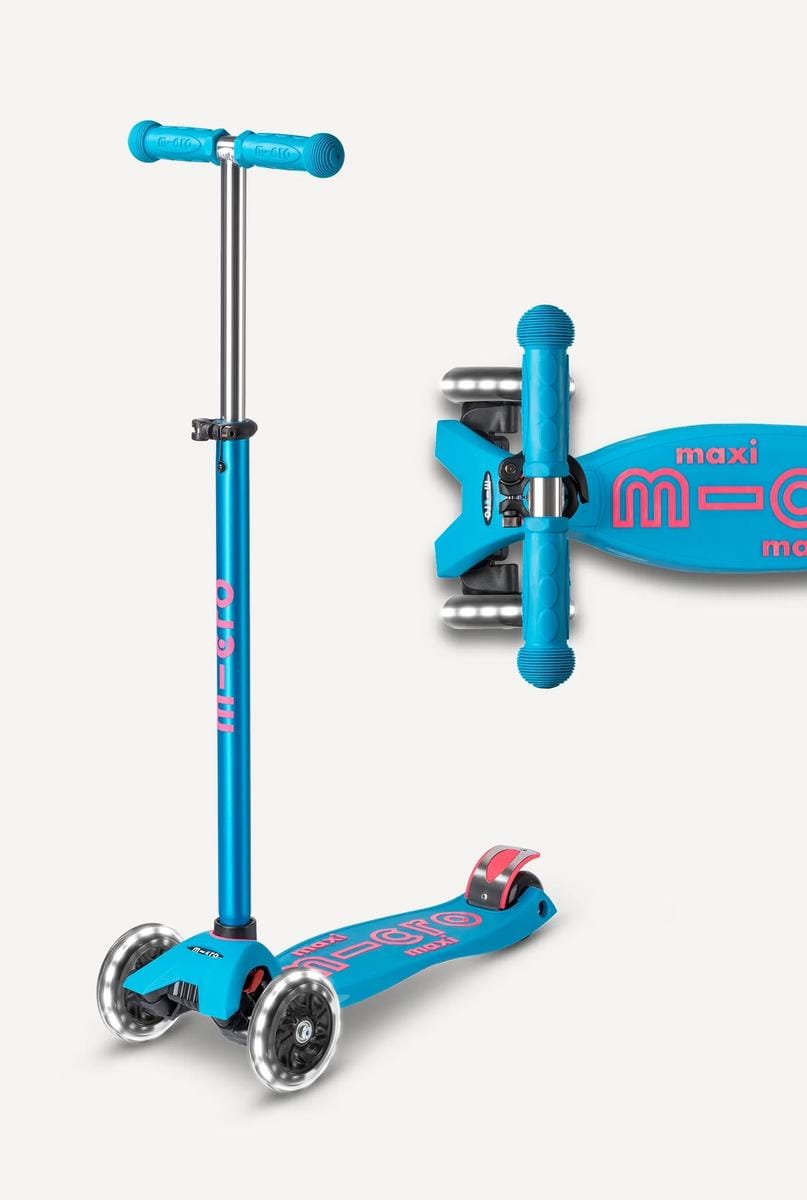 Micro Kickboard Maxi Deluxe LED Scooter - Aqua - MMD078